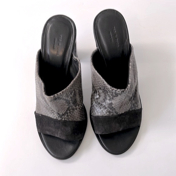Rag & Bone 'Tristan' Snake Print Suede Leather Mule Sandals, size 7 - Picture 3 of 13